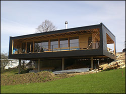 ::Holzhaus in Verbindung mit der Janßen-Fußbodenheizung im Trockenaufbau janssen-fussbodenheizung-07